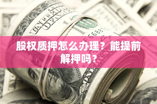 北京股权质押怎么办理？能提前解押吗？
